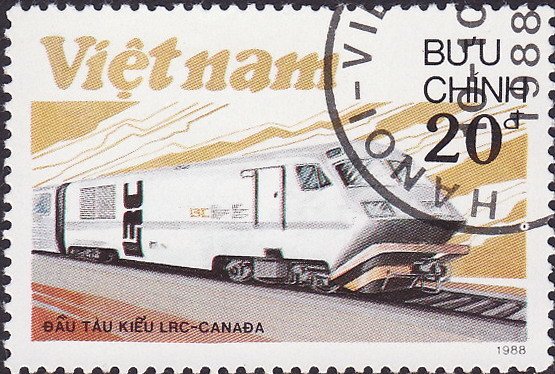 (1988-081a) Марка Вьетнам "LRC, Канада"  Без перфорации  Локомотивы III &Theta;