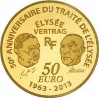 (№2013km2093) Монета Франция 2013 год 50 Euro (50-й летию. из Elyseacute)