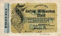 (№1923) Банкнота Германия 1923 год "50,000,000,000 Mark"