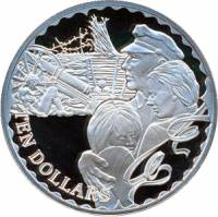 2008 Монета Каймановы острова 10 долларов Возвращение домой  Серебро Ag 925  PROOF