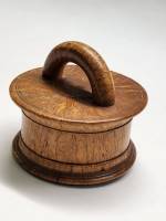 Шкатулка круглая туесок из карельской березы 19 век 12 х 12 см