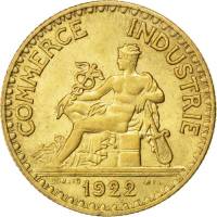 () Монета Франция 1920 год 2 франка ""  Алюминиево-Бронзовый сплав (Al-Br)  UNC