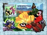 (№2007-214) Блок марок Мозамбик 2007 год "Серия papilio homerus", Гашеный