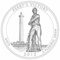 017s Монета США 2013 год 25 центов Мемориал мира  Медь-Никель  UNC