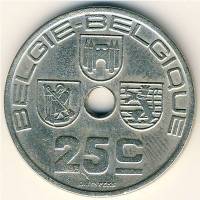 (№1938km115.1) Монета Бельгия 1938 год 25 Centimes (Belgieuml)