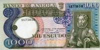 (1973) Банкнота Ангола 1973 год 1 000 эскудо "Луиш де Камоэнс"   UNC