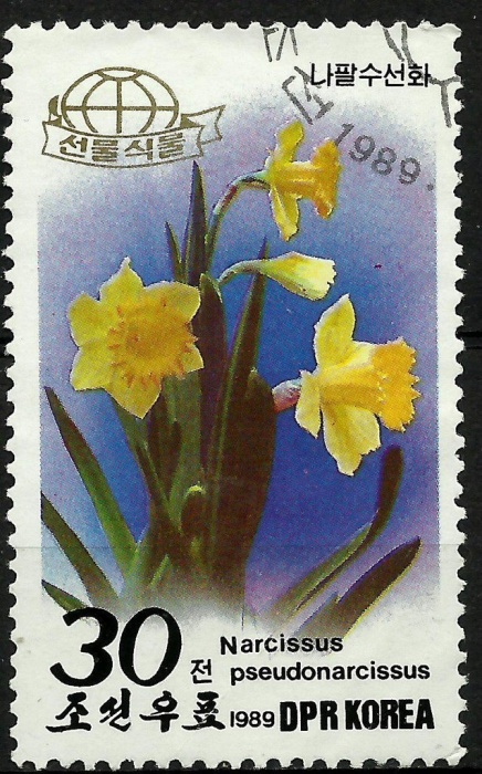 (1989-062) Марка Северная Корея "Нарцисс ложный"   Цветы III &Theta;