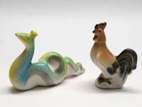 Статуэтки ЛФЗ фарфор 2 шт Петушок и Змея