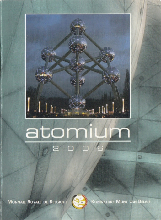 (002) Монета Бельгия 2006 год 2 евро &quot;Монумент Атомиум в Брюсселе&quot;  Биметалл  Буклет