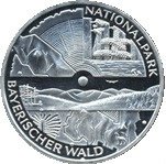 (2005) Монета Германия (ФРГ) 2005 год 10 евро "Баварский лес"  Серебро Ag 925  PROOF