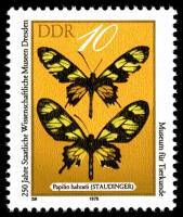 (1978-092) Марка Германия (ГДР) "Бабочки"    Музей Дрездена, 250 лет III Θ