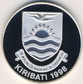 (1998) Монета Кирибати 1998 год 2 доллара &quot;Титаник&quot;  Серебро Ag 500  PROOF