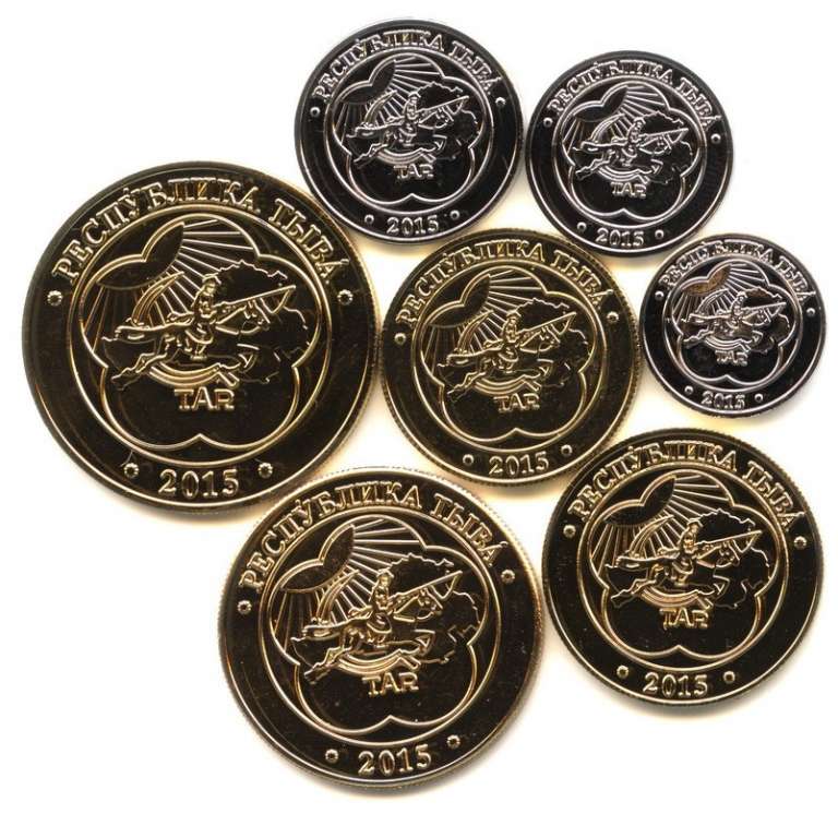 (2015, 7 монет) Монета Республика Тыва 2015 год &quot;Фауна&quot;   UNC