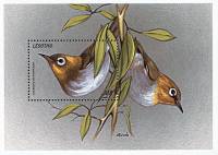 (№1999-146) Блок марок Лесото 1999 год "Chestnutflanked WhiteeyenbspZosterops erythropleura", Гашены