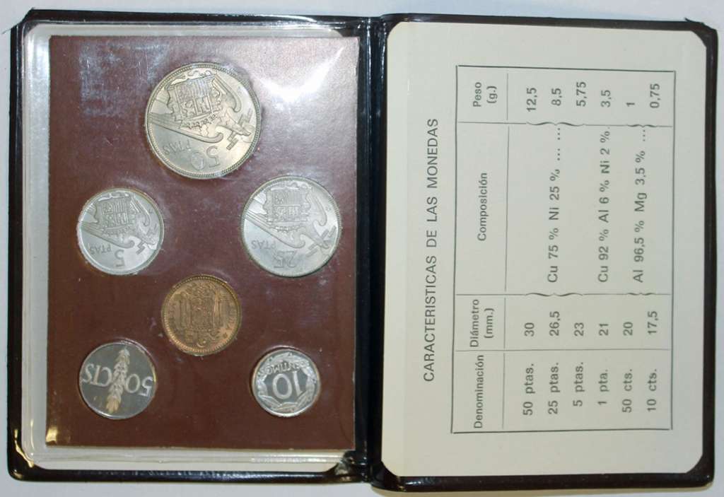(1957-66, 6 монет) Набор монет Испания 1957-1966 год   Буклет