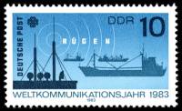 (1983-009) Марка Германия (ГДР) "Радиосвязь"    Всемирный год коммуникаций II Θ