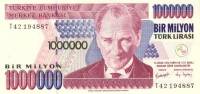 (,) Банкнота Турция 1999 год 1 000 000 лир "Мустафа Кемаль Ататюрк"   UNC