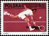 (1981-031) Марка Польша "Теннисист"    60 лет Федерации тенниса Польши III O