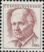 (1970-006) Марка Чехословакия "Л. Свобода (Пурпурная)"   Президент Людвиг Свобода (1895-1979) I O