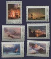 (1974-020-25) Серия Набор марок (6 шт) СССР    Живопись И.К. Айвазовского III O