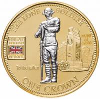 (2010) Монета Тристан да Кунья 2010 год 1 крона "Одинокий солдат"  Золочение  PROOF