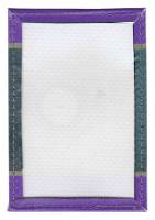 Обложка для проездного (Полимер) Принт "Лупоглазая птичка", Фиолетовый/бежевый