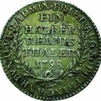 (1798) Монета Йеверское княжество 1798 год 1 полуталер   Серебро Ag 750  VF