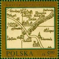 (1982-055) Марка Польша "Карта Польши 1526 г."    Исторические карты Польши II Θ