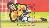 (№1989-162) Блок марок Камбоджа 1989 год "Чемпионат мира по футболу 1990 Италия", Гашеный