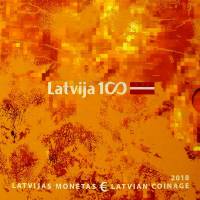 (2018, 9 монет) Набор монет Латвия 2018 год "100 лет независимости Прибалтики"   Буклет
