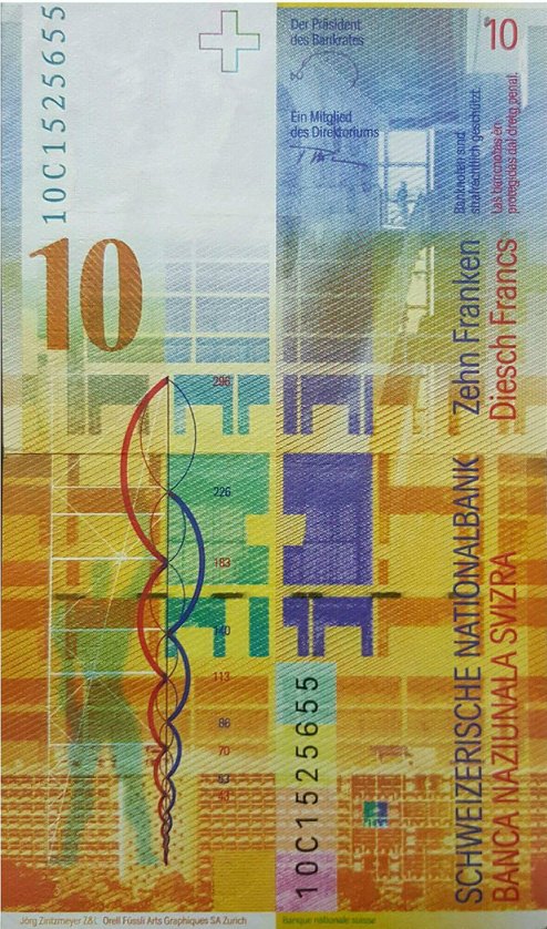 (2010) Банкнота Швейцария 2010 год 10 франков &quot;Ле Корбюзье&quot; Raggenbass - Hildebrand  VF