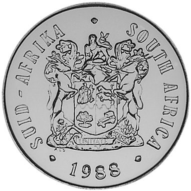 (1988) Монета ЮАР (Южная Африка) 1988 год 1 ранд &quot;Гугеноты&quot;  Серебро Ag 800 Серебро Ag 800  PROOF