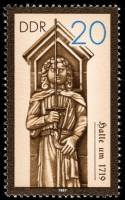 (1987-002) Марка Германия (ГДР) "Галле (1719)"    Статуи Роланда III Θ