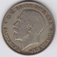 (1923) Монета Великобритания 1923 год 1 флорин "Георг V"  Серебро Ag 500  VF