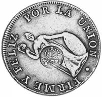 (№1840km138.1) Монета Филиппины 1840 год 8 Reales