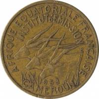 (№1958km12) Монета Камерун 1958 год 25 Francs