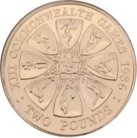 () Монета Остров Гернси 1986 год 2 фунта ""   AU