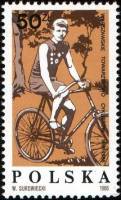 (1986-065) Марка Польша "Х. Вайс чемпион 1904-1908"    100 лет Варшавскому клубу велосипедистов I Θ