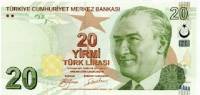 (,) Банкнота Турция 2009 год 20 лир "Мустафа Кемаль Ататюрк"   UNC