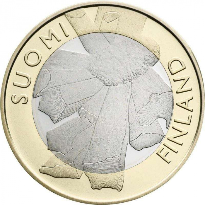(012) Монета Финляндия 2011 год 5 евро &quot;Остроботния&quot; 2. Диаметр 27,25 мм Биметалл  UNC