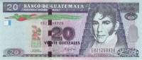 Банкнота Гватемала 2008 год 20 кетсалей Мариано Гальвес   UNC