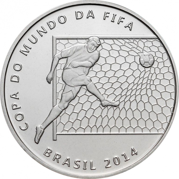 (2014) Монета Бразилия 2014 год 2 реала &quot;Удар по воротам&quot;  Медь-Никель  PROOF
