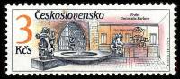 (1988-031) Марка Чехословакия "Фонтан со львами"    Международная выставка марок Прага '88. Фонтаны,