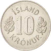 (№1967km15) Монета Исландия 1967 год 10 Kronur (Герб)