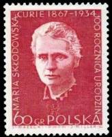 (1967-038) Марка Польша "М. Склодовская-Кюри" , III O
