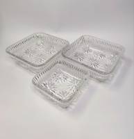 Салатники конфетницы вазы квадратные 3 шт праздничная сервировка стекло