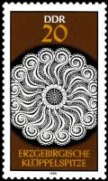 (1988-090) Марка Германия (ГДР) "Кружева 1"    Кружева Эржебирге II Θ