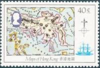 (№1984-427) Марка Гонконг 1984 год "Карты Гонконга", Гашеная