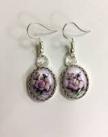 Серьги "Финифть", серебрение (сост. на фото)