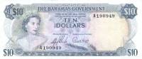 (№1965P-22a) Банкнота Багамские острова 1965 год "10 Dollars"